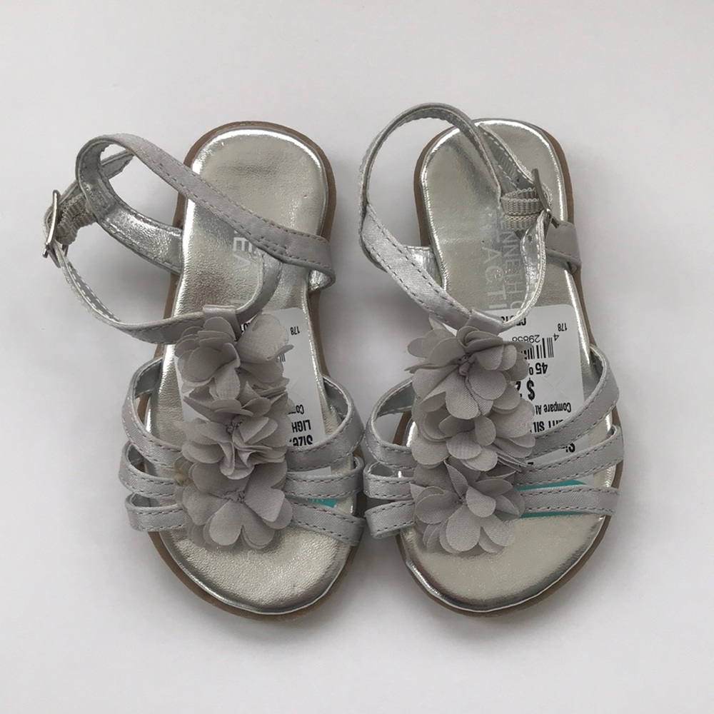 Silver/gray sandals size 5